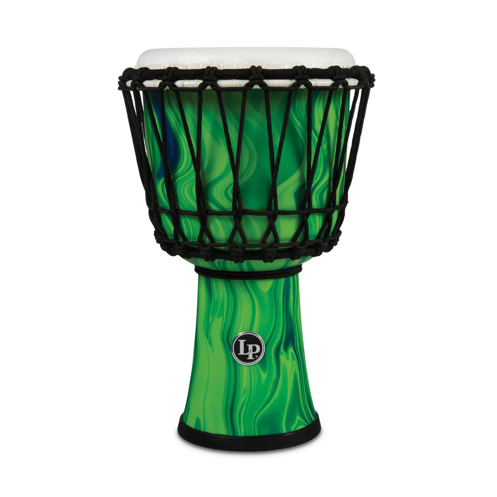 LP LP1607 7in Rope Tuned Circle Djembe with Perfect-Pitch Head in Green Marble