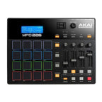 AKAI MPD226 drum machine hybrid with 16 pads, showcasing its sleek design and control features in a studio setting.