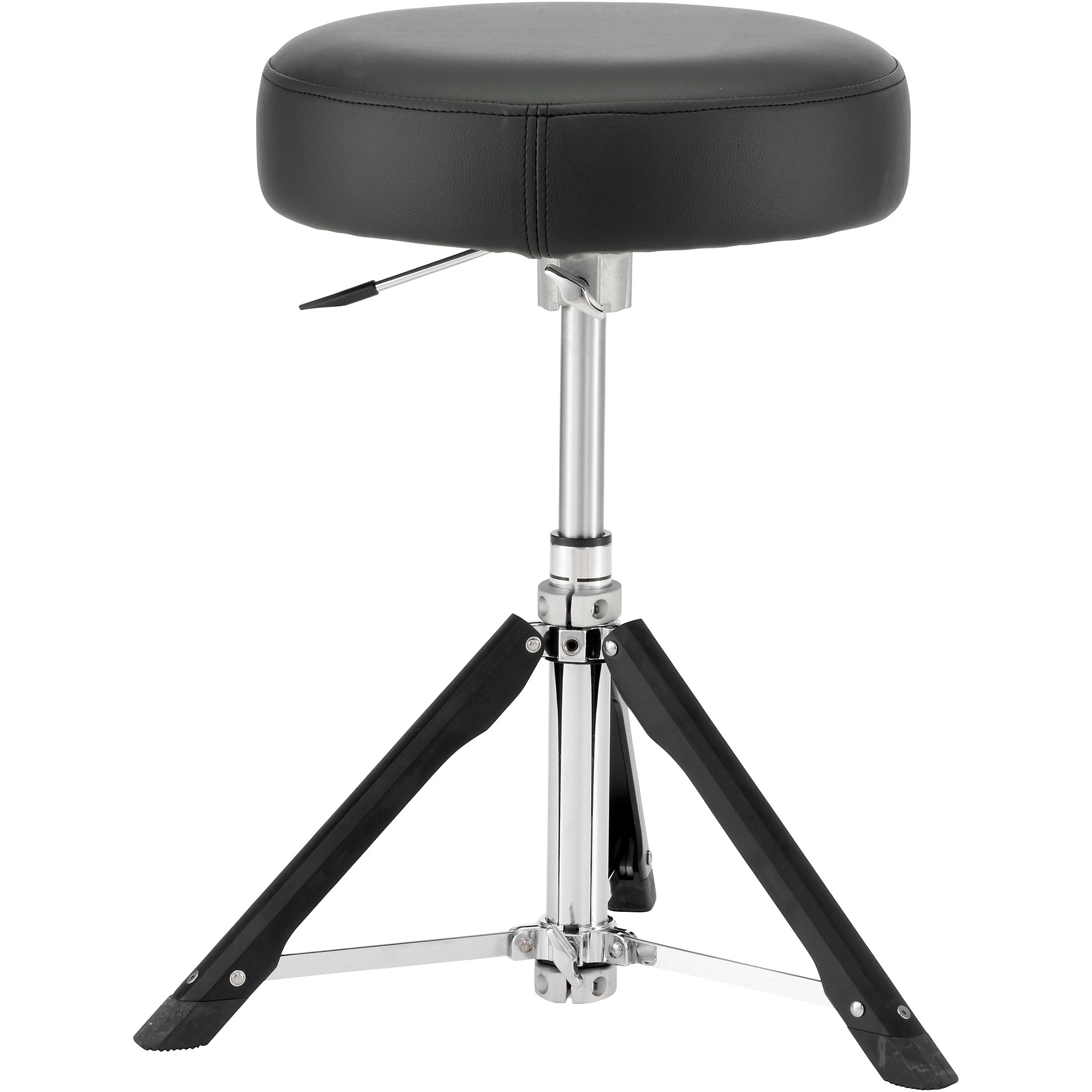 Pearl 15" gas lift drum throne with a round red cloth seat and matching red gas lift base.