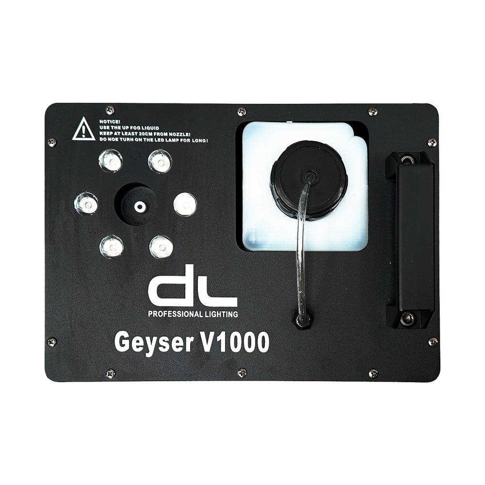 DL Geyser 1000W Fog Machine with LED Light, Timer, and Wireless Remote