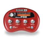 Line 6 Pocketpod Mini battery-powered multi effect pedal with compact design and various sound settings.