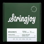 Stringjoy Broadways Heavy Bottom Super Light Gauge 9-46 Pure Nickel Electric Guitar Strings