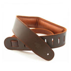 DSL Straps Premium Series Garment Leather Guitar Strap 2.5in Padded Garment - Saddle Brown/Brown