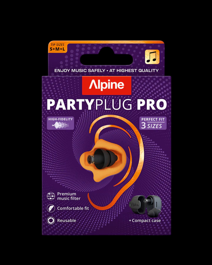 Alpine PartyPlug Pro EarPlug Pros Pack w/Case (-21dB) - Black
