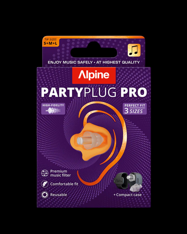Alpine PartyPlug Pro EarPlug Pros Pack w/Case (-21dB) - Transparent