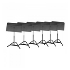 Manhasset Harmony Music Stand (6 Pack) featuring an ABS desk, ideal for musicians in a rehearsal setting.