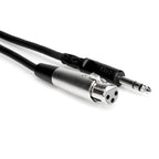 Hosa STX-105F 5ft PA cable with 1/4-inch TRS to XLR3F connectors, used for professional audio connections.