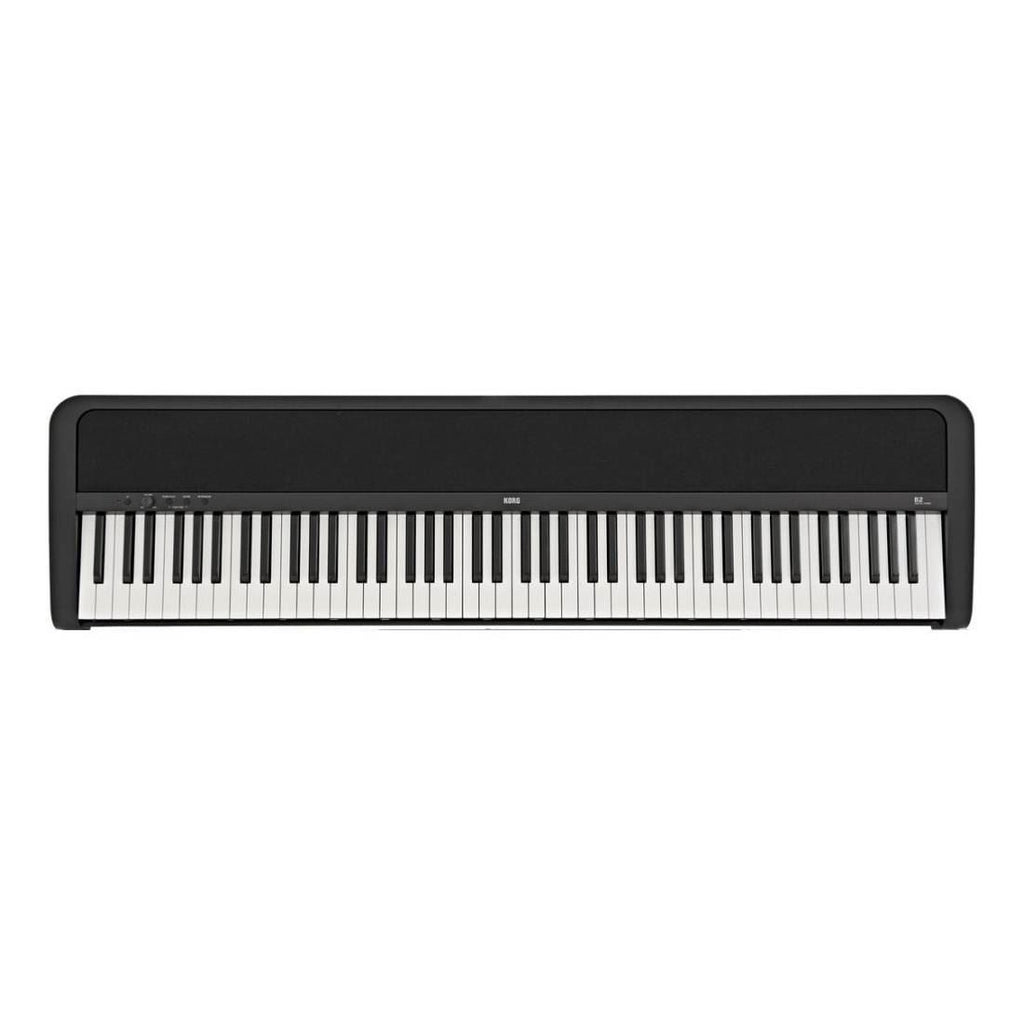 Korg B2 88-key weighted hammer action digital piano in black, portable electronic keyboard with full-size keys.