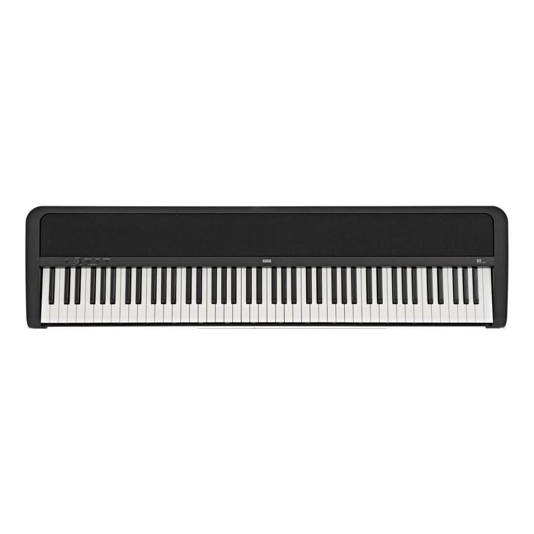 Korg B2 88-key weighted hammer action digital piano in black, portable electronic keyboard with full-size keys.