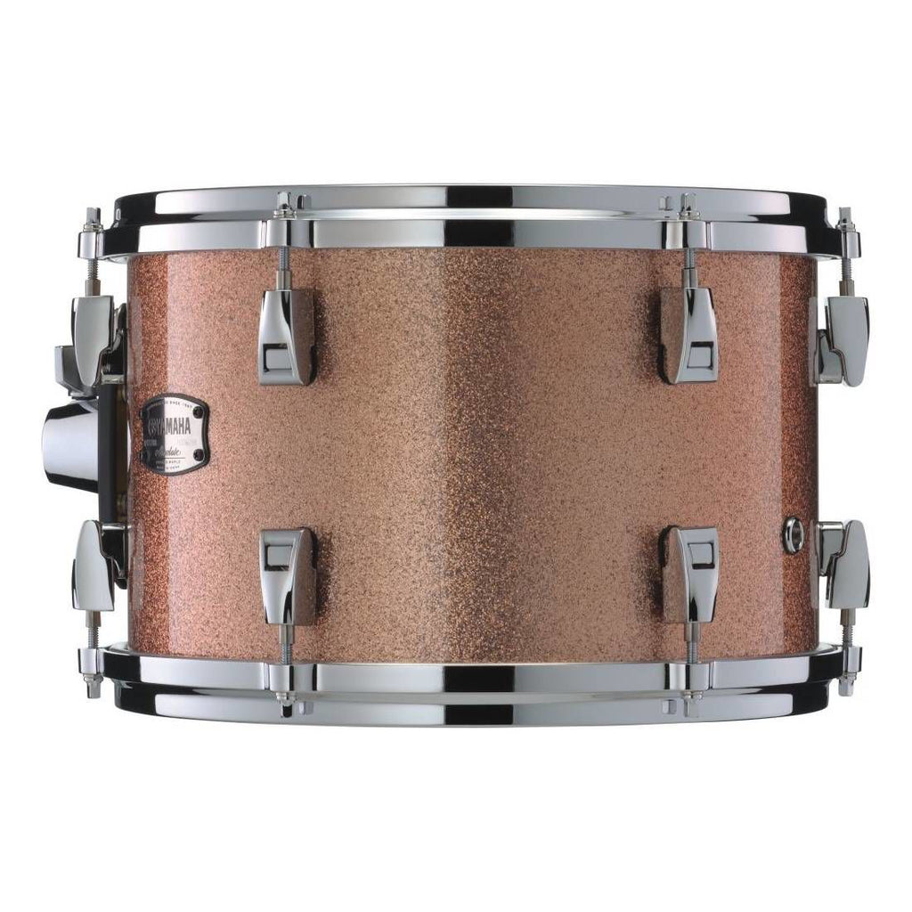 Yamaha Absolute Hybrid Maple 12x8 inch rack tom in pink champagne sparkle finish, showcasing its sleek design and vibrant color.