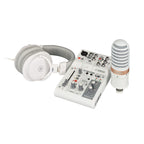 Yamaha AG03MK2 Mixer with YCM01 Mic & YH-MT1 Headphones - White