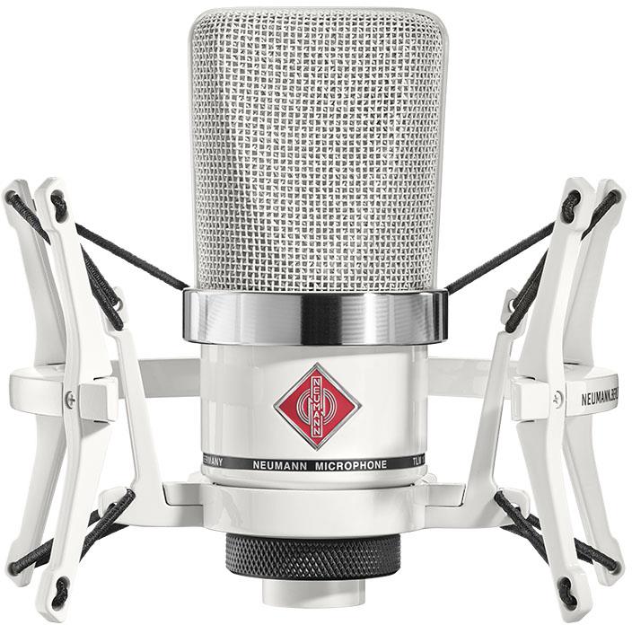 Neumann TLM 102 Cardioid Large Diaphragm Condenser Microphone Studio Set with Shock Mount - Limited Edition White