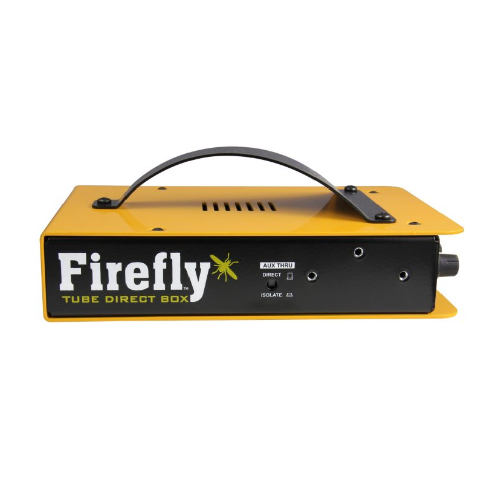 Radial Firefly Class-A 12AX7 Tube DI with transformer isolated output, showcasing studio outboard design and connections.