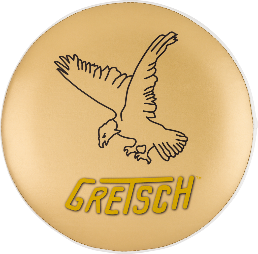 Gretsch White Falcon 24-inch barstool with white upholstered seat and wooden legs, ideal for modern kitchen or bar area.
