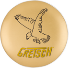 Gretsch White Falcon 24-inch barstool with white upholstered seat and wooden legs, ideal for modern kitchen or bar area.