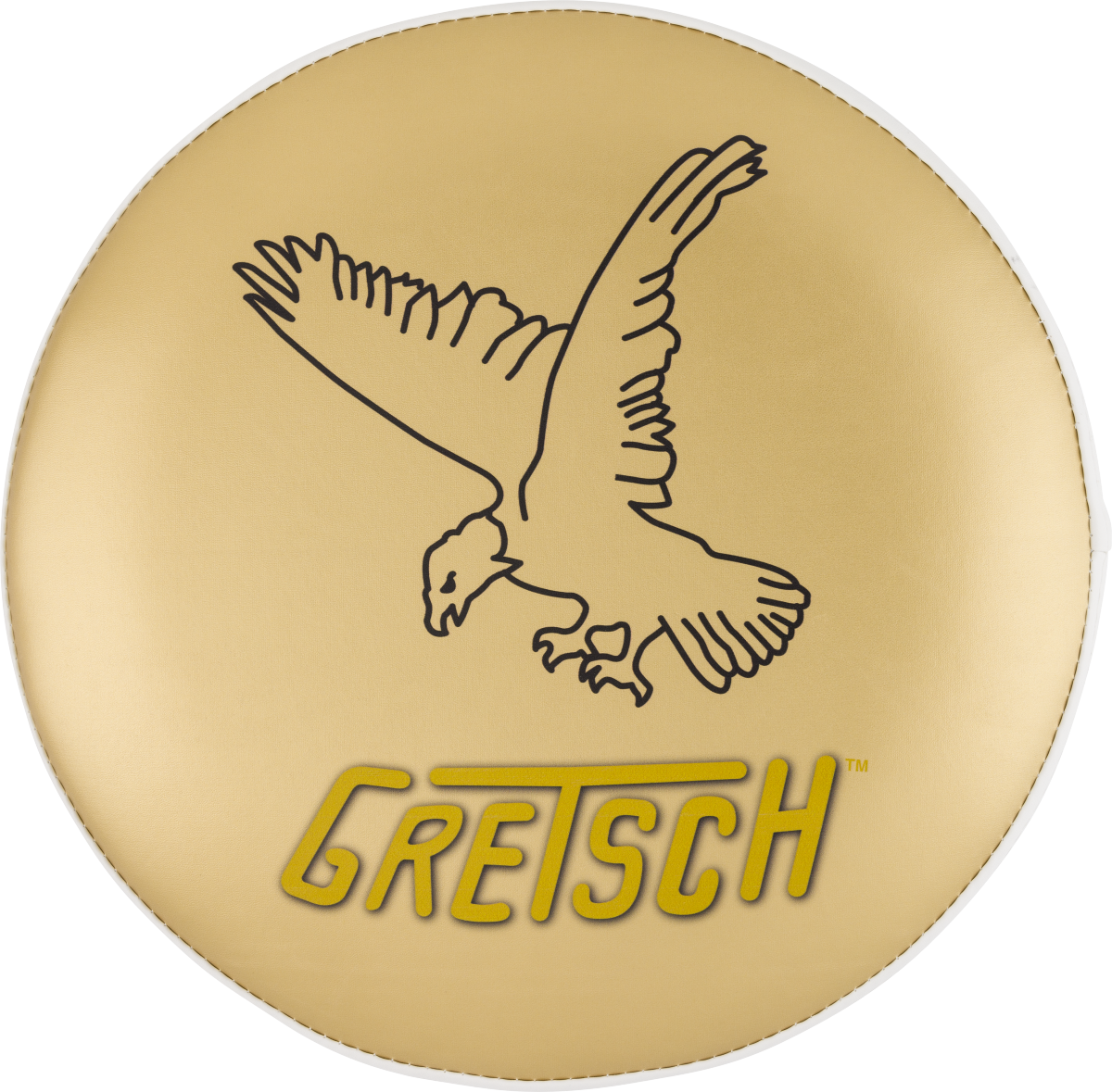 Gretsch White Falcon 24-inch barstool with white upholstered seat and wooden legs, ideal for modern kitchen or bar area.