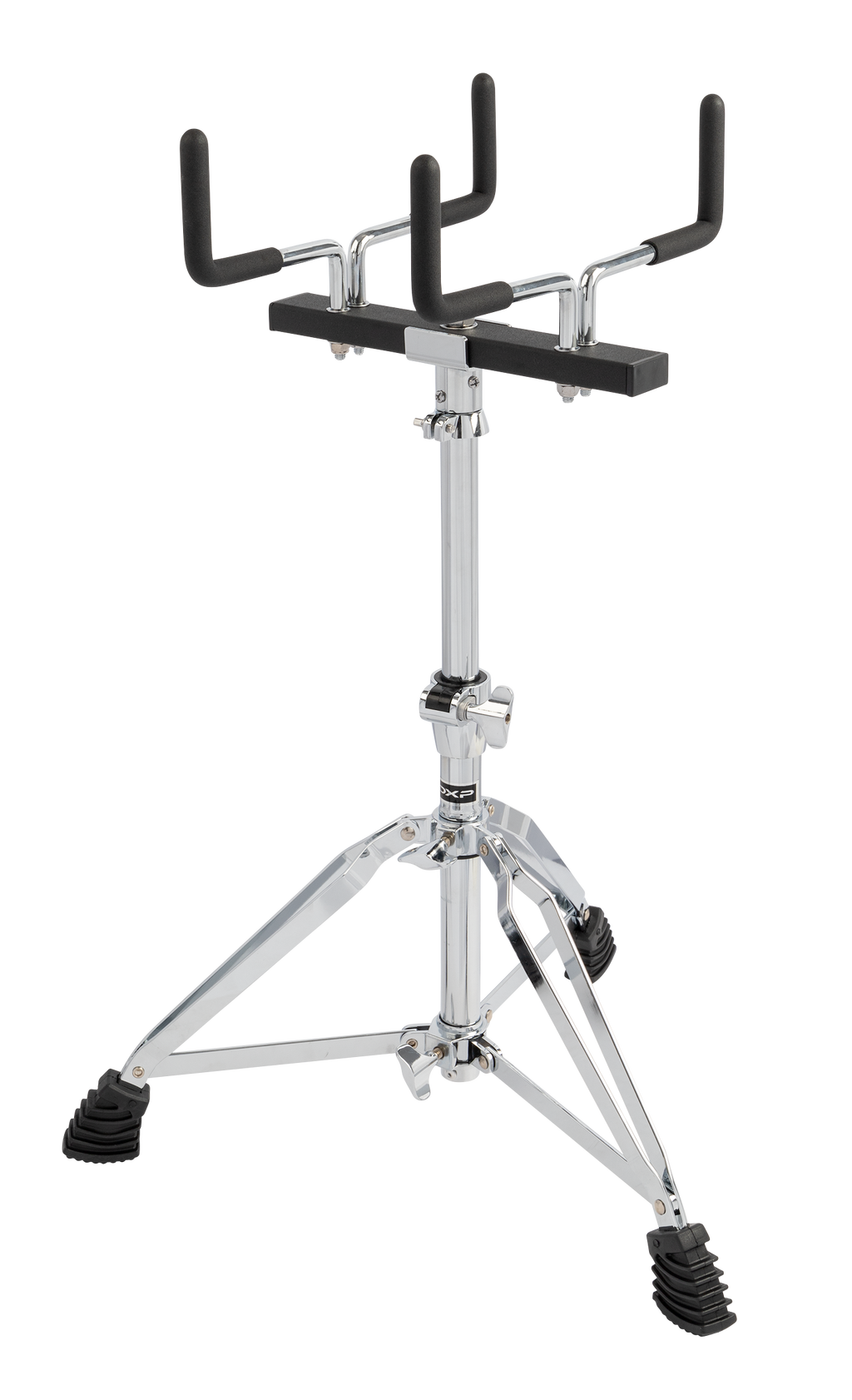 Dxp Marching Snare Drum Stand for drum hardware, featuring sturdy metal construction and adjustable height for secure drum placement.