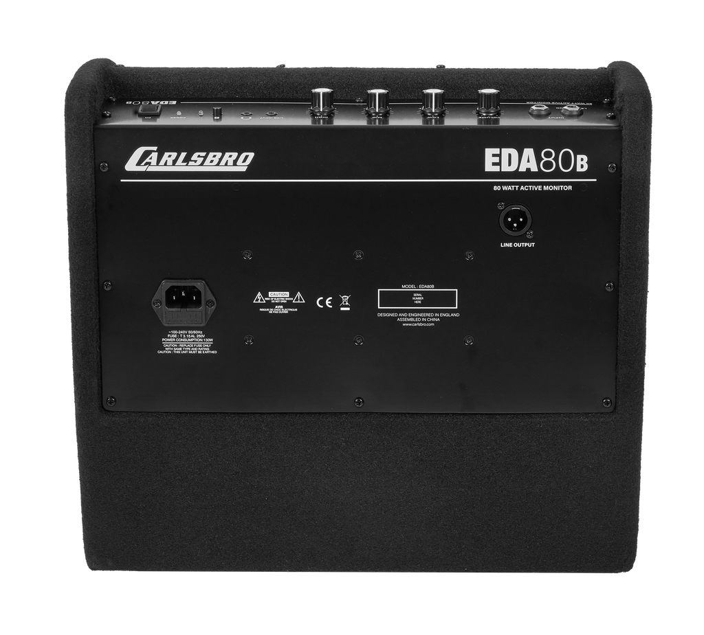 Carlsbro drum monitor with Bluetooth connectivity, featuring a sleek design and controls for professional drum amplification.