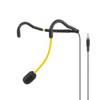 Sennheiser HT 747 yellow fitness headset mic with adjustable boom and ear loop for clear audio during workouts.