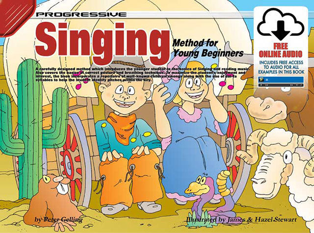 Progressive singing method piano book for young beginners, featuring colorful pages and musical notes for early music education.