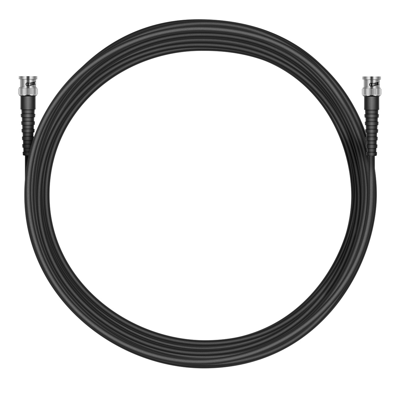 Sennheiser 50 Ohm RG 58 coaxial cable with BNC connector, 10 meters long, used for professional audio and radio projects.