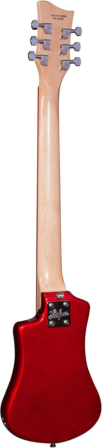 Hofner Deluxe Shorty Electric Guitar with Gig Bag - Red