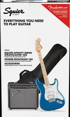 Squier Affinity Stratocaster HSS Pack with Fender Frontman 15G Amplifier and Accessories - Lake Placid Blue