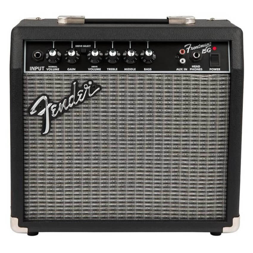 Squier Affinity Stratocaster HSS Pack with Fender Frontman 15G Amplifier and Accessories - Charcoal Frost Metallic