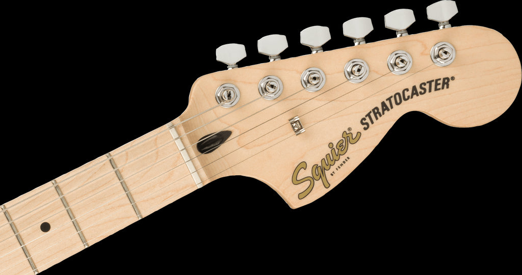 Squier Affinity Series Stratocaster, Maple Fingerboard, White Pickguard, Black