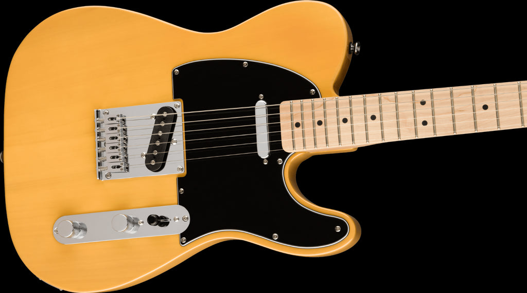 Squier Affinity Series Telecaster, Maple Fingerboard, Black Pickguard, Butterscotch Blonde