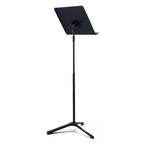 Hercules BS200B PLUS Symphony music stand with quick release mechanism, black metal stand with adjustable height and sturdy base.