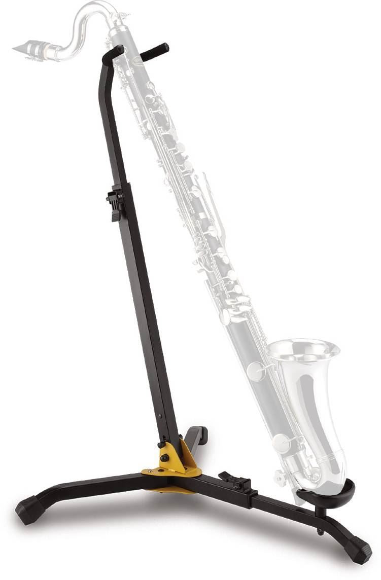 Hercules DS561B bassoon and bass clarinet stand in brass and woodwind accessories with adjustable support and sturdy design.