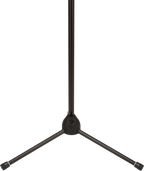 Fender telescoping boom microphone stand with adjustable height and sturdy tripod base, ideal for stage and studio use.