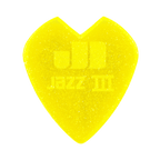 Jim Dunlop Kirk Hammett Custom Jazz III guitar pick showing the black pick with Kirk Hammett branding and design on the front.
