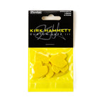 Jim Dunlop Kirk Hammett Custom Jazz III guitar pick in a pack, featuring a sleek black design and sharp tip for precise playing.