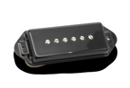 Black Seymour Duncan Retro Antiquity P90 Dog Ear Neck pickup with vintage style and detailed winding for electric guitars.