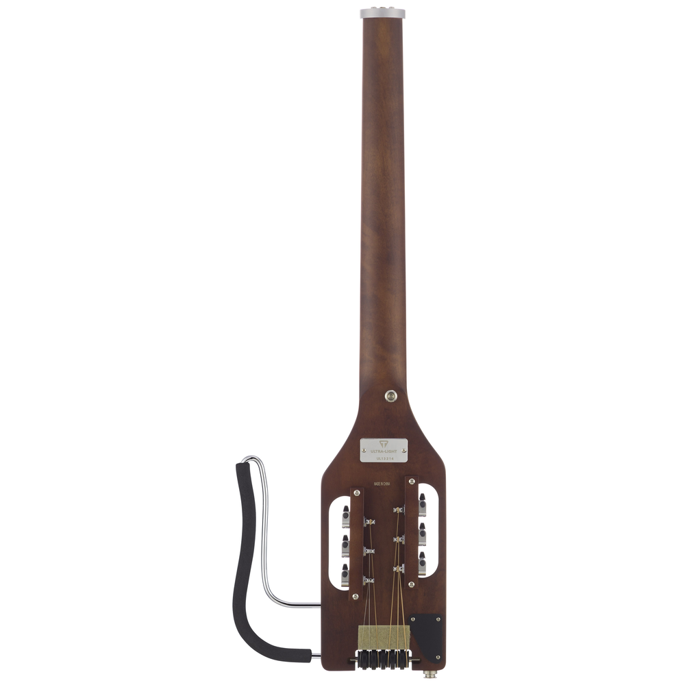 Traveler Guitar Ultra-Light acoustic/electric guitar in mahogany, showing its compact body and ergonomic design for travelers