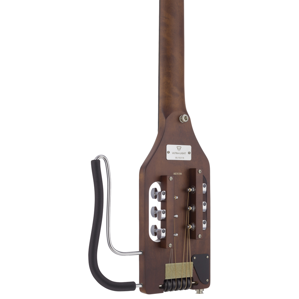 Traveler Guitar Ultra-Light acoustic/electric guitar in mahogany with a compact body and six-string setup for travel and practice.
