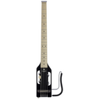 Traveler Guitar Ultra-Light Bass Guitar in glossy black finish, compact and portable electric bass guitar for travel and practice.