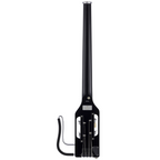 Traveler Guitar Ultra-Light Bass Guitar in glossy black, compact and portable bass guitar with four strings and sleek finish.