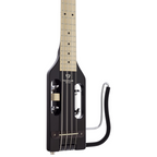 Traveler Guitar Ultra-Light bass guitar in glossy black, compact and portable design, perfect for travel and on-the-go playing.