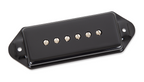 Black Seymour Duncan Silencer P90N Dog Ear guitar neck pickup, showing the pickup with mounting hardware and coil details.