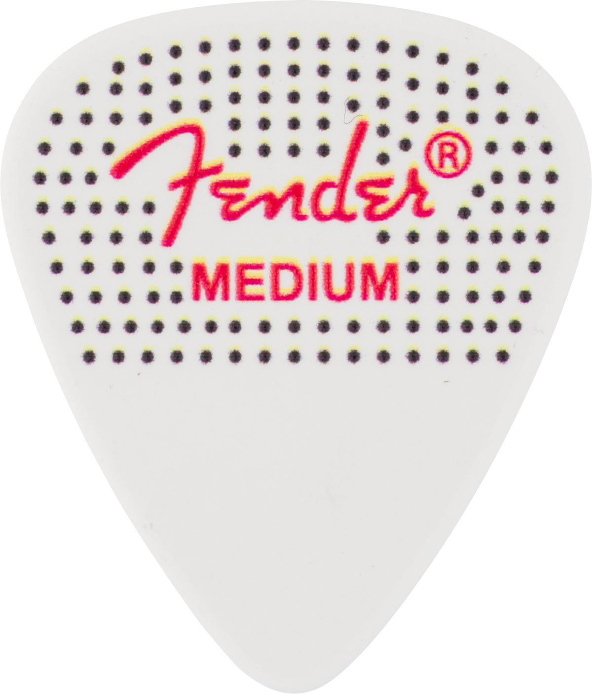 Fender 351 Dotted Celluloid Guitar Picks, 12-pack, medium size, with dotted design, ideal for versatile guitar playing.