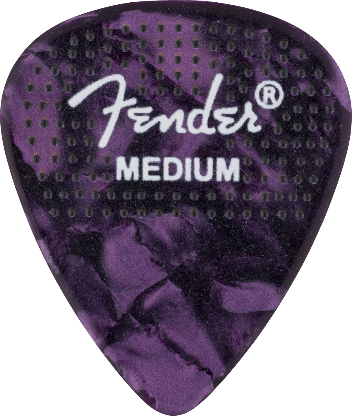 Fender 351 Dotted Celluloid Guitar Picks, Medium 12-pack, featuring dotted design and smooth surface for versatile playing.