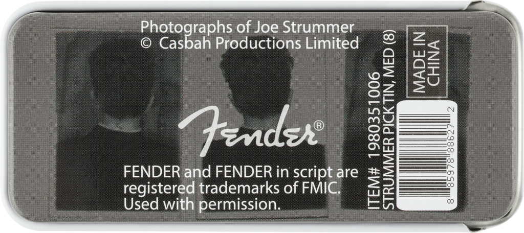 Fender Joe Strummer Medium guitar pick, Tim style, with the number 8, made of durable material, suitable for electric and acoustic guitars.