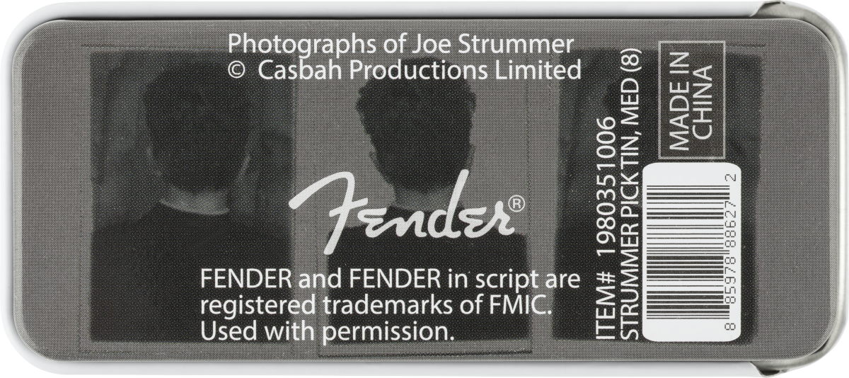Fender Joe Strummer Medium guitar pick, Tim style, with the number 8, made of durable material, suitable for electric and acoustic guitars.