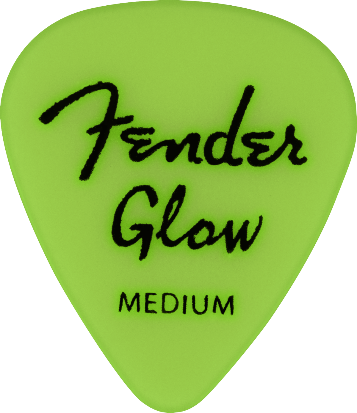 Fender glow-in-the-dark guitar picks 12-pack, translucent plastic picks with luminous design for easy playing in low light.