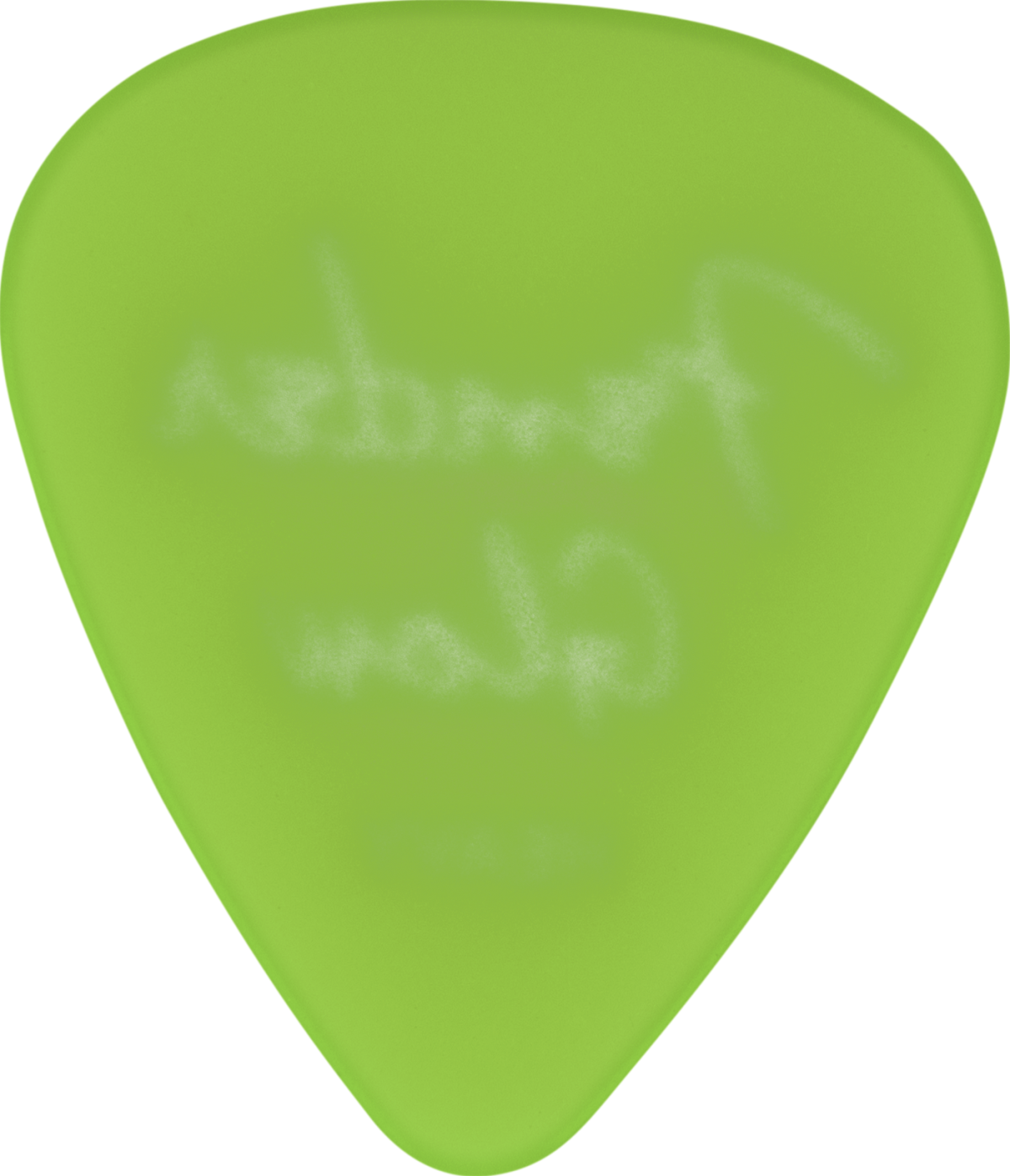 Fender glow-in-the-dark guitar picks, 12-pack, featuring translucent design for easy visibility during performances.