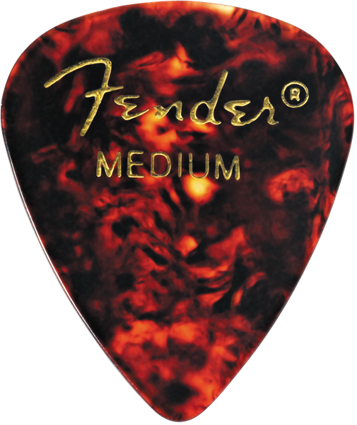 Fender Clas Celluloid Tort Shell 351 Shape guitar picks, medium gauge, 12-pack, classic tortoise shell design for electric and acoustic guitars