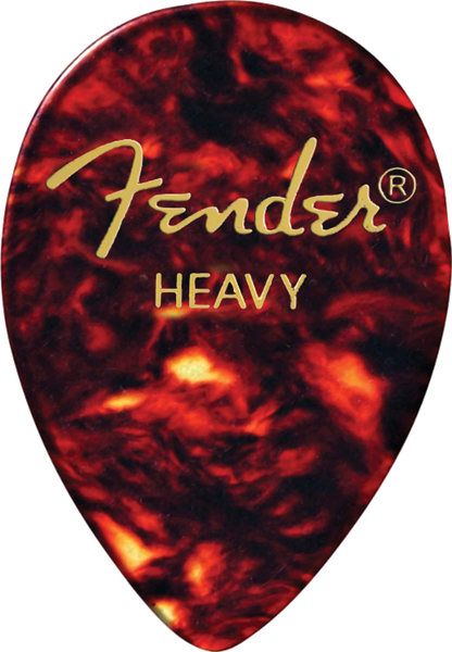 Fender 358 Shape Shell Heavy guitar pick, 72-pack, made of shell material, designed for precise strumming and picking.